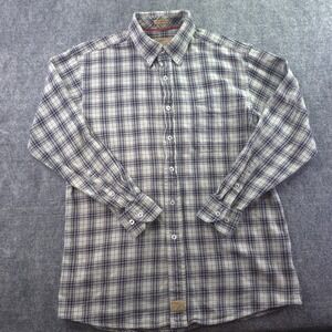 Onward Reserve Flannel Shirt Small Blue Gray Plaid Long Sleeve Button Down